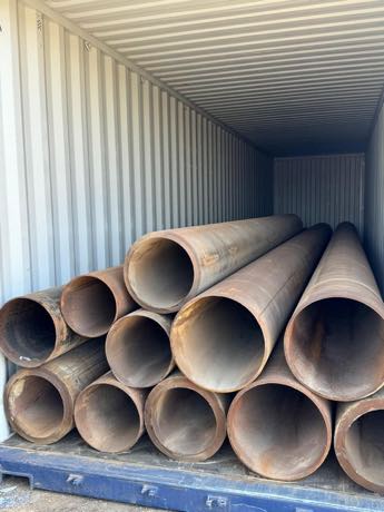 Large bore pipe stowed for shipment